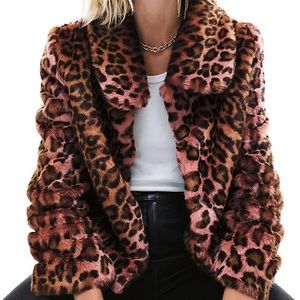 Rare Pink Leopard Faux Fur